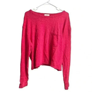 T.La by Anthropologie Women Pink Rose Knit Pullover Sweater Size Large